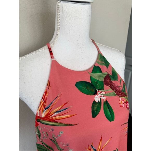 NWT Express Coral Floral Tropical Halter Top Medium - Picture 5 of 7